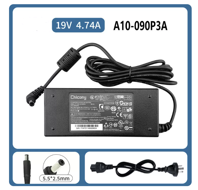NEW Chicony A10-090P3A 19V 4.74A 90W AC Power Adapter Tip 5.5mm x 2.5mm